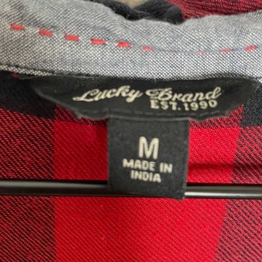 Lucky Brand Red Black Buffalo Plaid Button Down Shirt - Picture 2 of 3